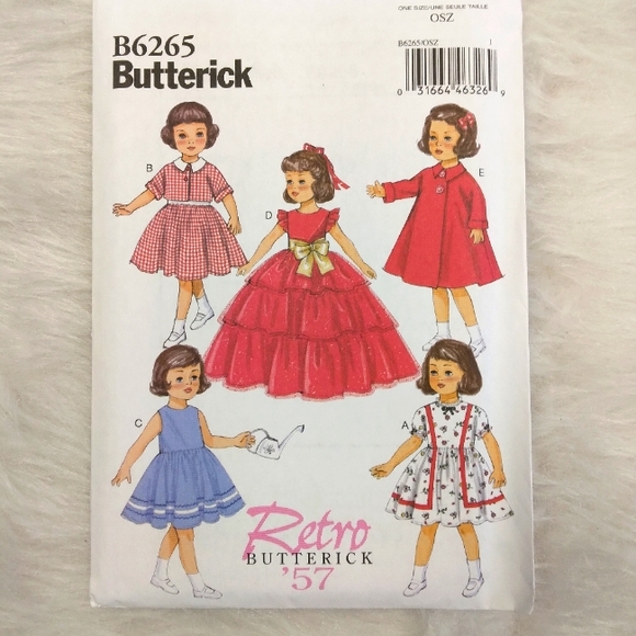 Butterick B6265 Retro 1957 clothes for American Girl Doll - Picture 1 of 5